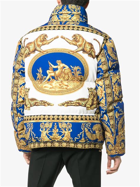 versace puffer jacket gold|versace puffer jackets for men.